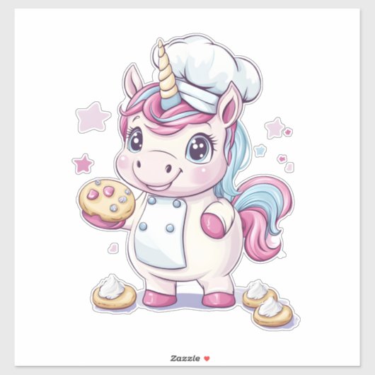 Eenhoorn Chef Bakker (1) Sticker (Vel)