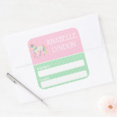 Eenhoorn Child School naam label | Bewerkbare kleu (Envelop)
