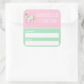 Eenhoorn Child School naam label | Bewerkbare kleu (Tas)