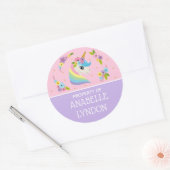 Eenhoorn Child School naam labels | Bewerkbare kle (Envelop)