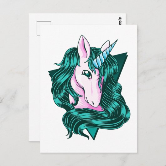 Eenhoorn clip art briefkaart (Voorkant / Achterkant)