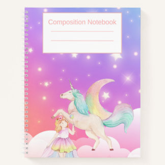 Eenhoorn compositie notitieboek voor meisjes