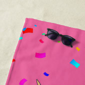 Eenhoorn Confetti Trendy Stijlvolle Monogrammed Strandlaken (In situ)