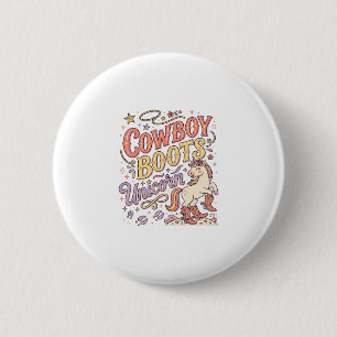 Eenhoorn Cowboylaarzen Eenhoorn Whimsical Zazzle D Ronde Button 5,7 Cm