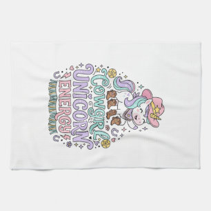 Eenhoorn Cowgirl Eenhoorn Energie Schattig Pastel Theedoek