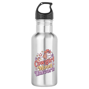 Eenhoorn Cowgirl Maan Eenhoorn Whimsical Merch Ont Waterfles