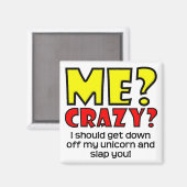 Eenhoorn Crazy Grappige Koelkastmagneet Refrigerat Magneet (Voorkant / Achterkant)