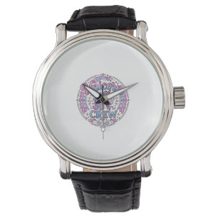 Eenhoorn Crew Speelse Print op Vraag Ontwerp_1 Horloge