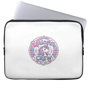 Eenhoorn Crew Speelse Print op Vraag Ontwerp_1 Laptop Sleeve