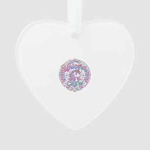 Eenhoorn Crew Speelse Print op Vraag Ontwerp_1 Ornament