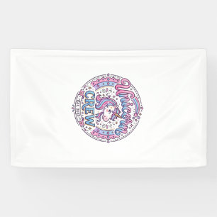 Eenhoorn Crew Speelse Print op Vraag Ontwerp_1 Spandoek