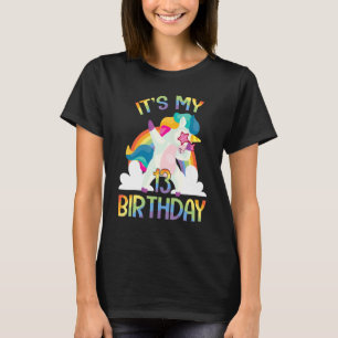 Eenhoorn Dabbin blij om me je het is mijn 13 jaar T-shirt