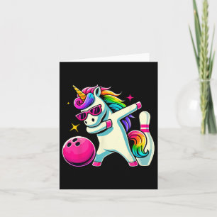 Eenhoorn Dabbing Bowling Verjaardag Meisjes Kaart