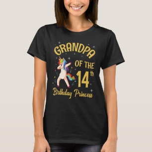 Eenhoorn Dabbing Gelukkige Opa van de 14e Verjaard T-shirt