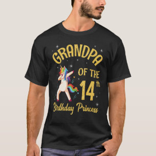 Eenhoorn Dabbing Gelukkige Opa van de 14e Verjaard T-shirt