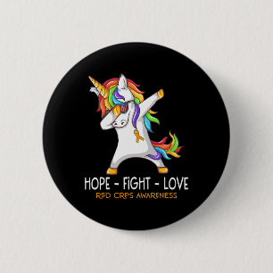 Eenhoorn Dabbing Hoop Vecht Liefde RSD CRPS Bewust Ronde Button 5,7 Cm