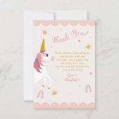 Eenhoorn Dank u kaart Magische Roze Pastel Opmerki (Voorkant)