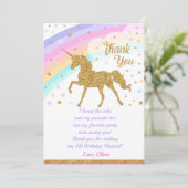 Eenhoorn Dank u kaart, Verjaardag Dank u kaart (Staand voorkant)
