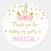 Eenhoorn dank u Stickers (Voorkant)