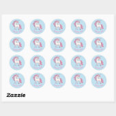 Eenhoorn Dank u Stickers - Rond Blauw (Vel)