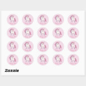 Eenhoorn Dank u Stickers - Rond Roze (Vel)