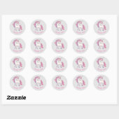 Eenhoorn Dank u Stickers - Rond Zilver (Vel)