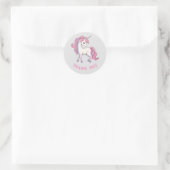 Eenhoorn Dank u Stickers - Rond Zilver (Tas)