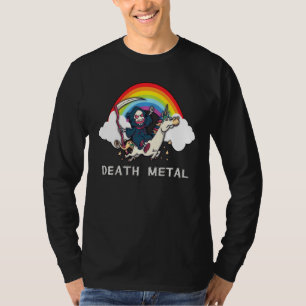 Eenhoorn Deathmetal Rocker Grim Reaper Death Trash T-shirt