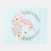 Eenhoorn Deken Bloemen Waterverf Eenhoorn Deken (Voorkant (Horizontaal))