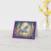 Eenhoorn denken aan je Wenskaart Kaart (Gele Bloem)