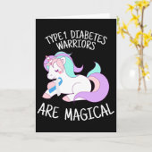 Eenhoorn Diabetes Krijger Cadeau Kaart (Gele Bloem)