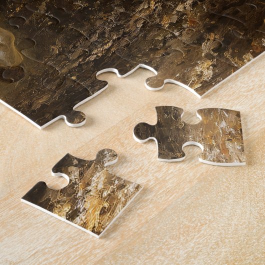 Eenhoorn die door het bosschilderij loopt legpuzzel (Zijkant)