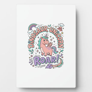 Eenhoorn Dinosaurus Eenhoorn Brul Retro Stijl T-Sh Fotoplaat