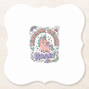 Eenhoorn Dinosaurus Eenhoorn Brul Retro Stijl T-Sh Kartonnen Onderzetters