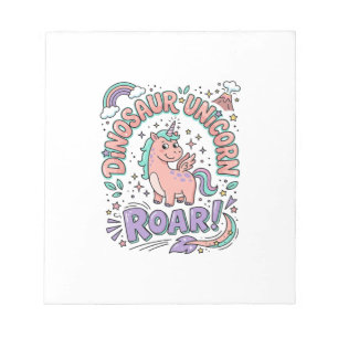 Eenhoorn Dinosaurus Eenhoorn Brul Retro Stijl T-Sh Notitieblok