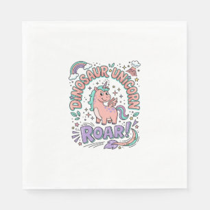 Eenhoorn Dinosaurus Eenhoorn Brul Retro Stijl T-Sh Servet