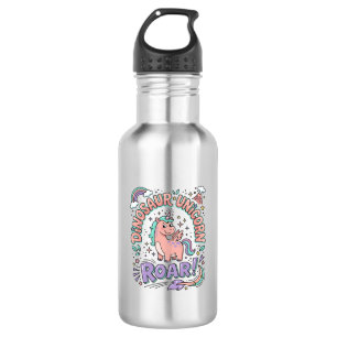 Eenhoorn Dinosaurus Eenhoorn Brul Retro Stijl T-Sh Waterfles