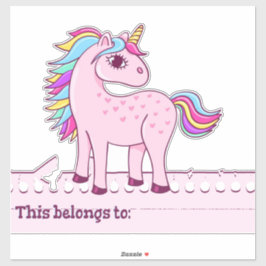 Eenhoorn dit hoort bij - terug naar school sticker