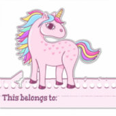 Eenhoorn dit hoort bij - terug naar school sticker (Voorkant)