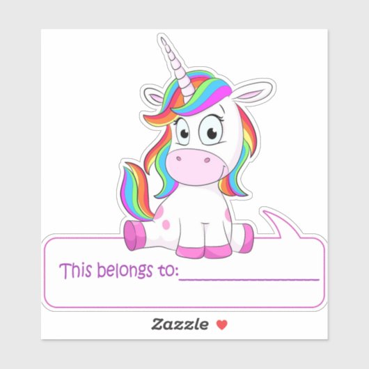 Eenhoorn dit hoort bij - terug naar school sticker (Vel)