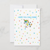 Eenhoorn doet de Dab Rainbow & Stars Uitnodigen Kaart (Achterkant)