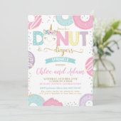 Eenhoorn Donut en Luiers Baby Sprinkle Shower Kaart (Staand voorkant)