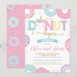 Eenhoorn Donut en Luiers Baby Sprinkle Shower Kaart