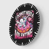 Eenhoorn Donut heeft Valentijn nodig Grappige Anti Grote Klok (Hoek)