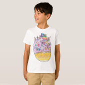 Eenhoorn Donut met Sprinkles Kind Tekening T-shirt (Voorkant volledig)