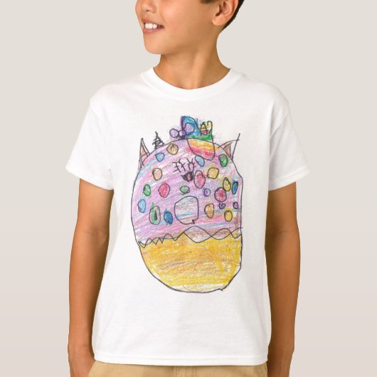 Eenhoorn Donut met Sprinkles Kind Tekening T-shirt (Voorkant)
