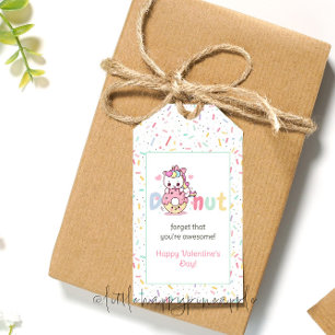 Eenhoorn Donut Valentijnsdag Label Cadeaulabel