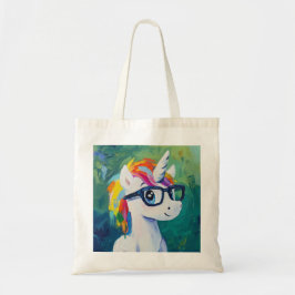 Eenhoorn draag brilschilderij tote bag