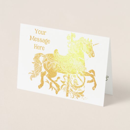 eenhoorn-draaipaard folie kaarten (Voorkant)