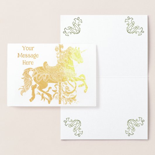 eenhoorn-draaipaard folie kaarten (Display)